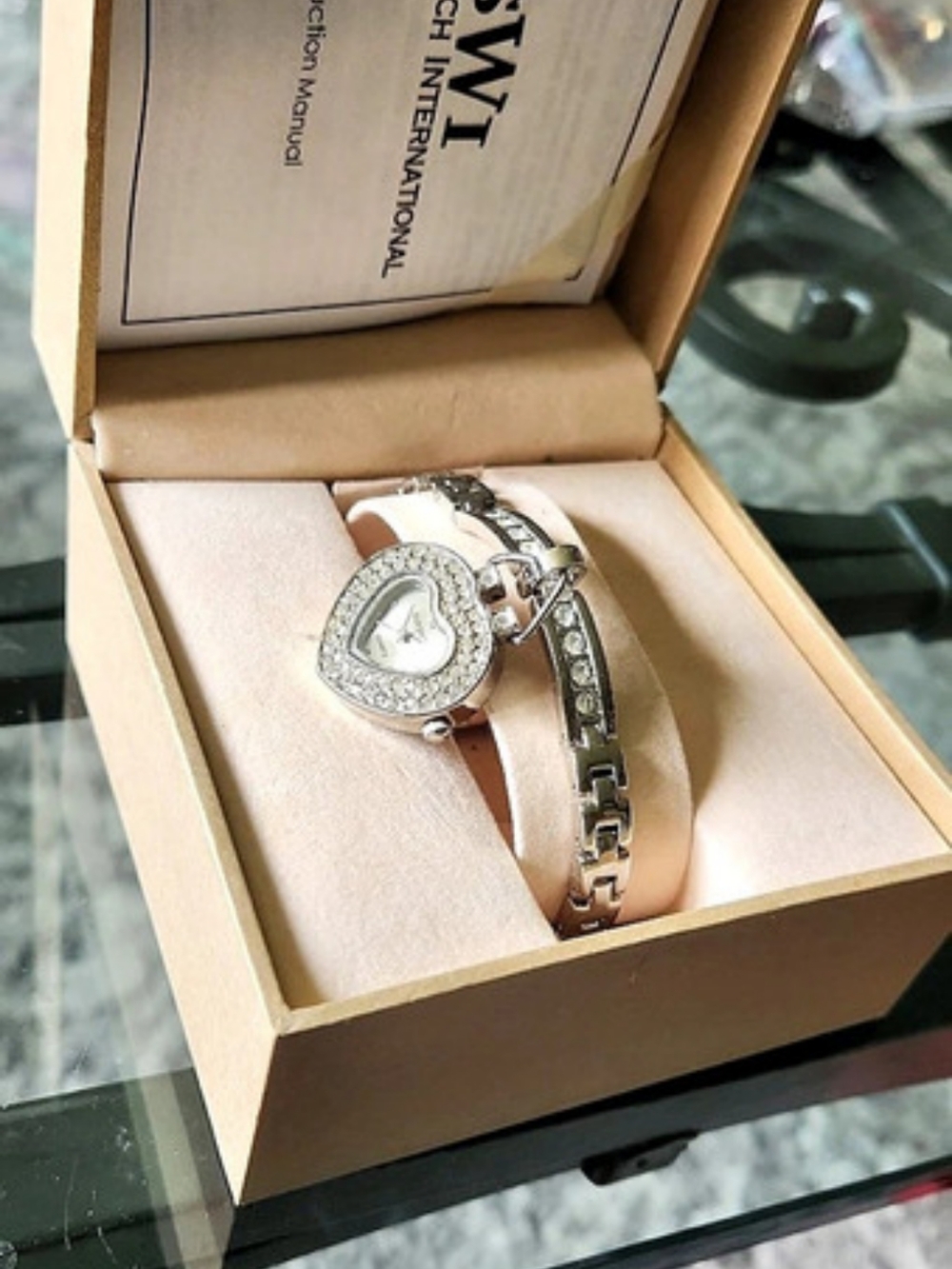 Dufonte Heart Pendant Bracelet in Silver Like New